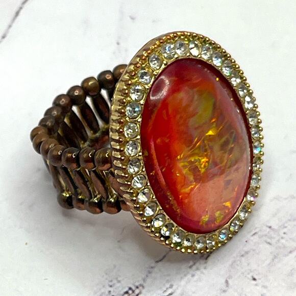 Fall/Autumn orange, brown, yellow ring lot of 10 - Picture 6 of 12